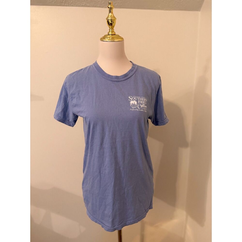 Southern Fried Cotton Comfort Colors S Blue Truck Dog Graphic T-Shirt